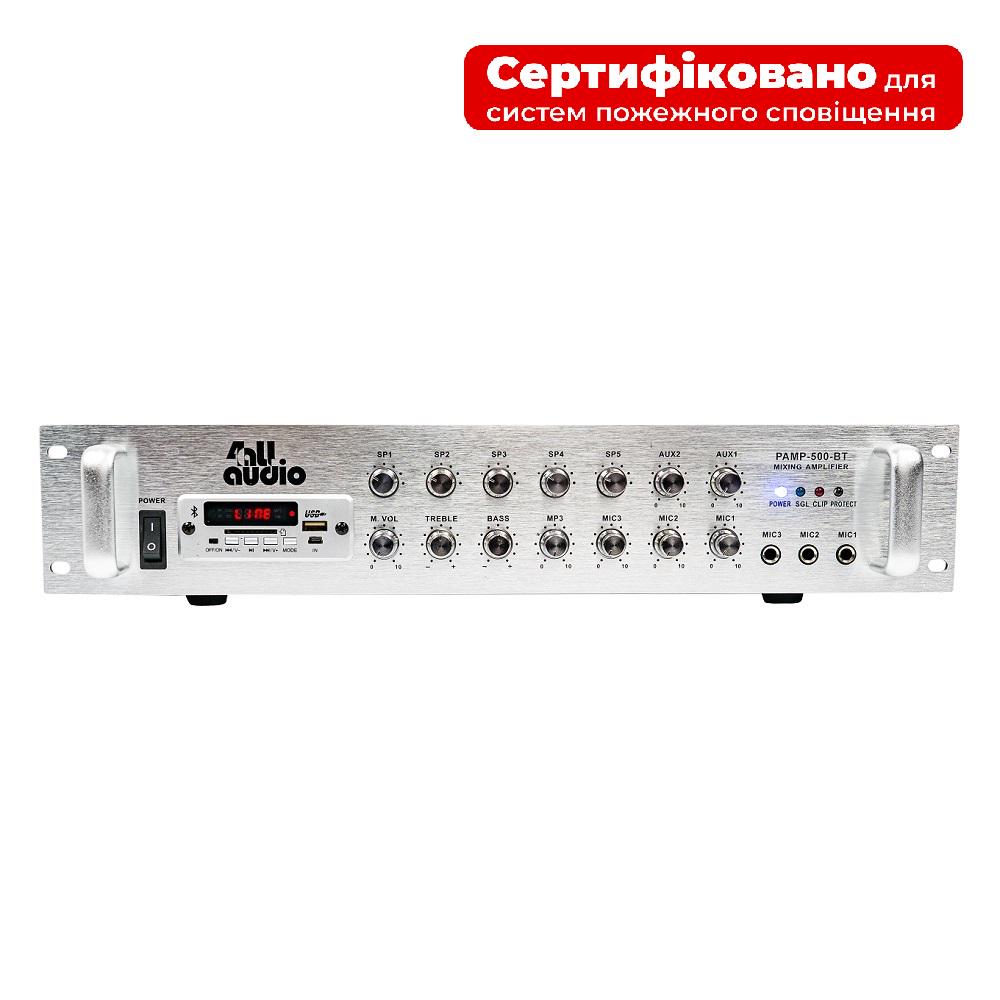 Підсилювач потужності трансляційний 4all Audio PAMP-500-5Zi Amplifier 500W 5-Zone - фото 2