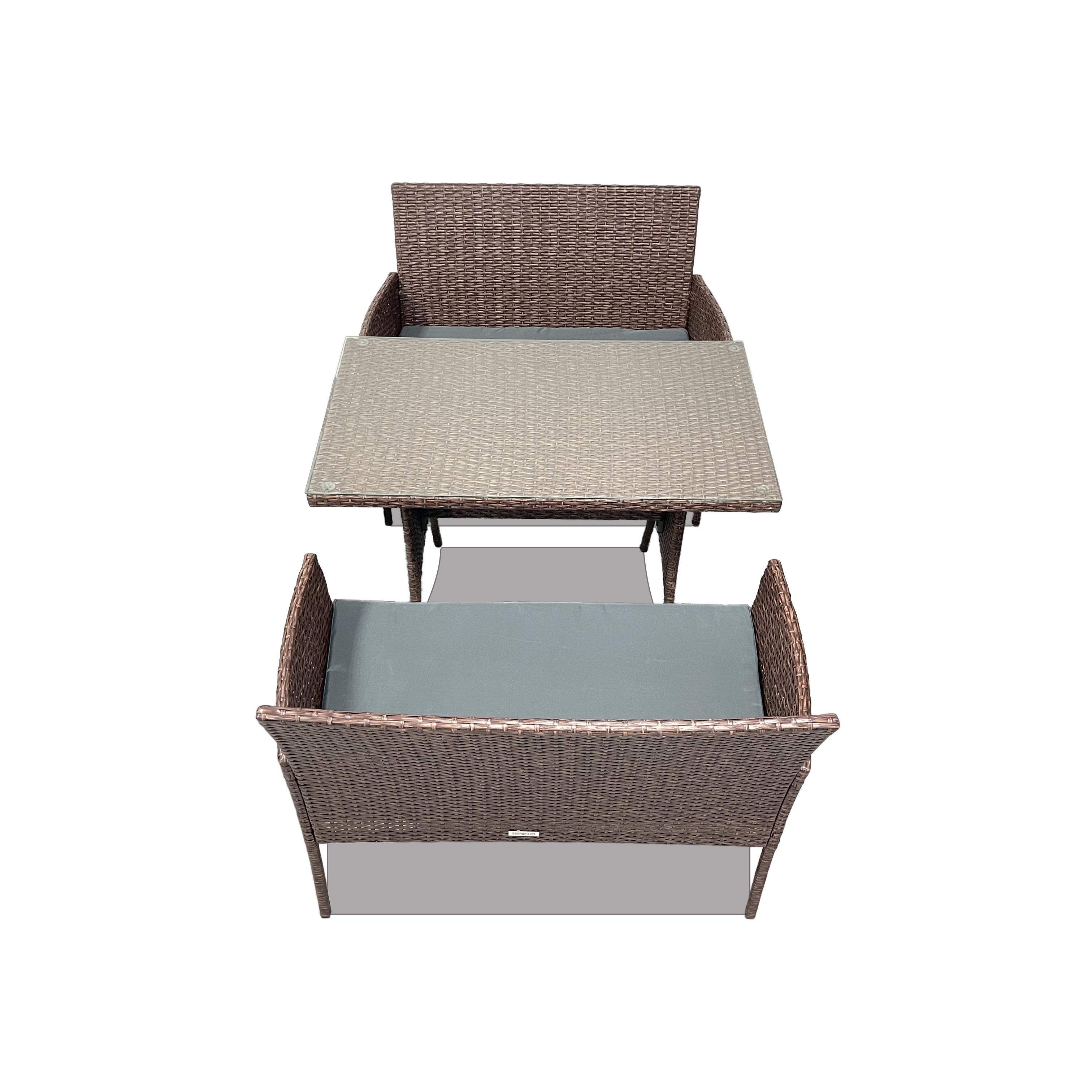 Набор садовой мебели Lounge Loft Обеденный из ротанга Темно-коричневый (109 Brown)