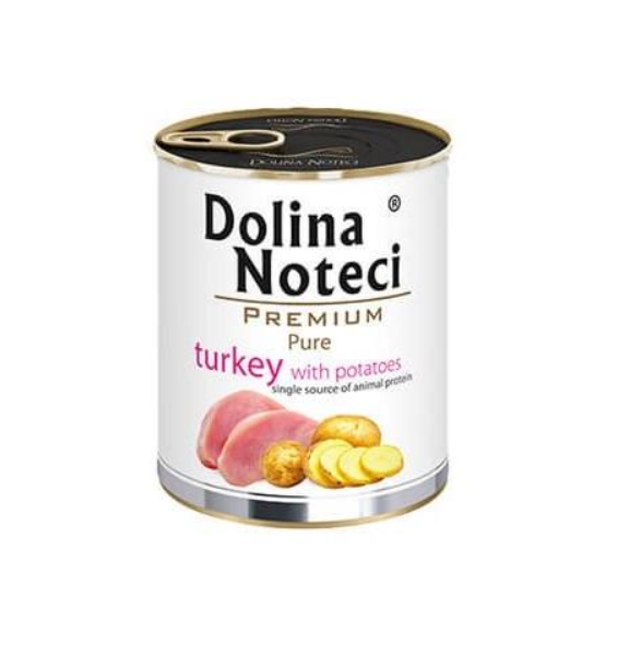 Гипоаллергенный влажный корм для собак Dolina Noteci Premium Pure с мясом индейки и картофелем 800 г (1719308310)