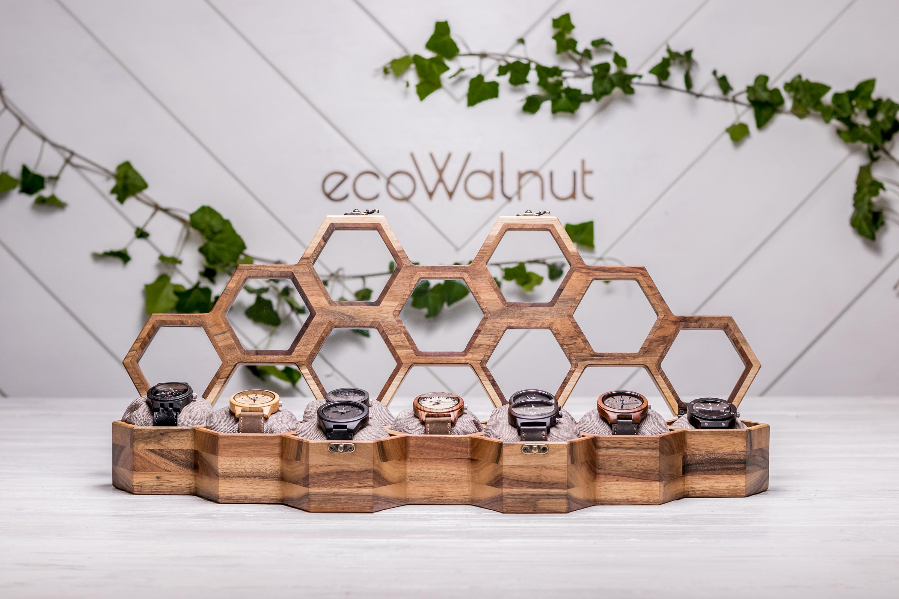 Коробочка подставка EcoWalnut для 9 часов с лого на подарок (EB-16.9.1) - фото 16