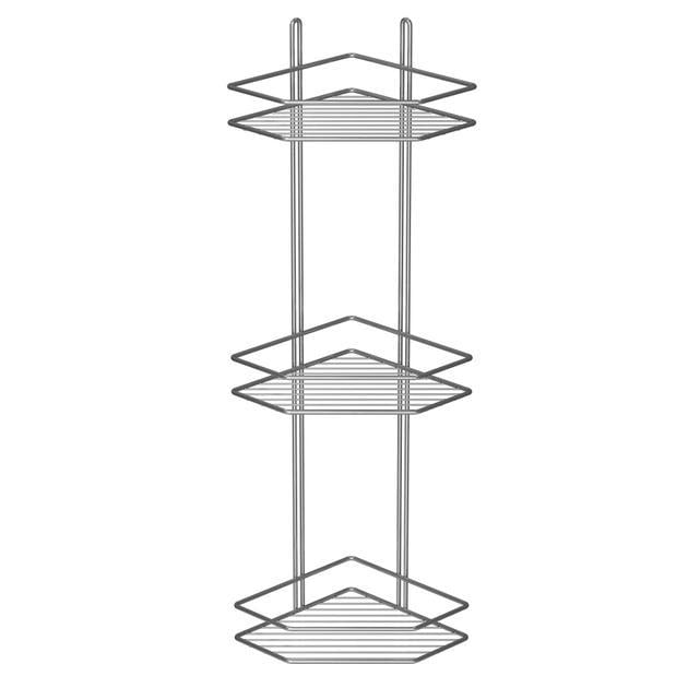 Полка угловая MOBILITY 3-х ярусная для ванной комнаты металлическая 57х20х20х27 см Металлик (26650306) - фото 4 Полка угловая MOBILITY 3-х ярусная для ванной комнаты металлическая 57х20х20х27 см Металлик (26650306) - фото 4