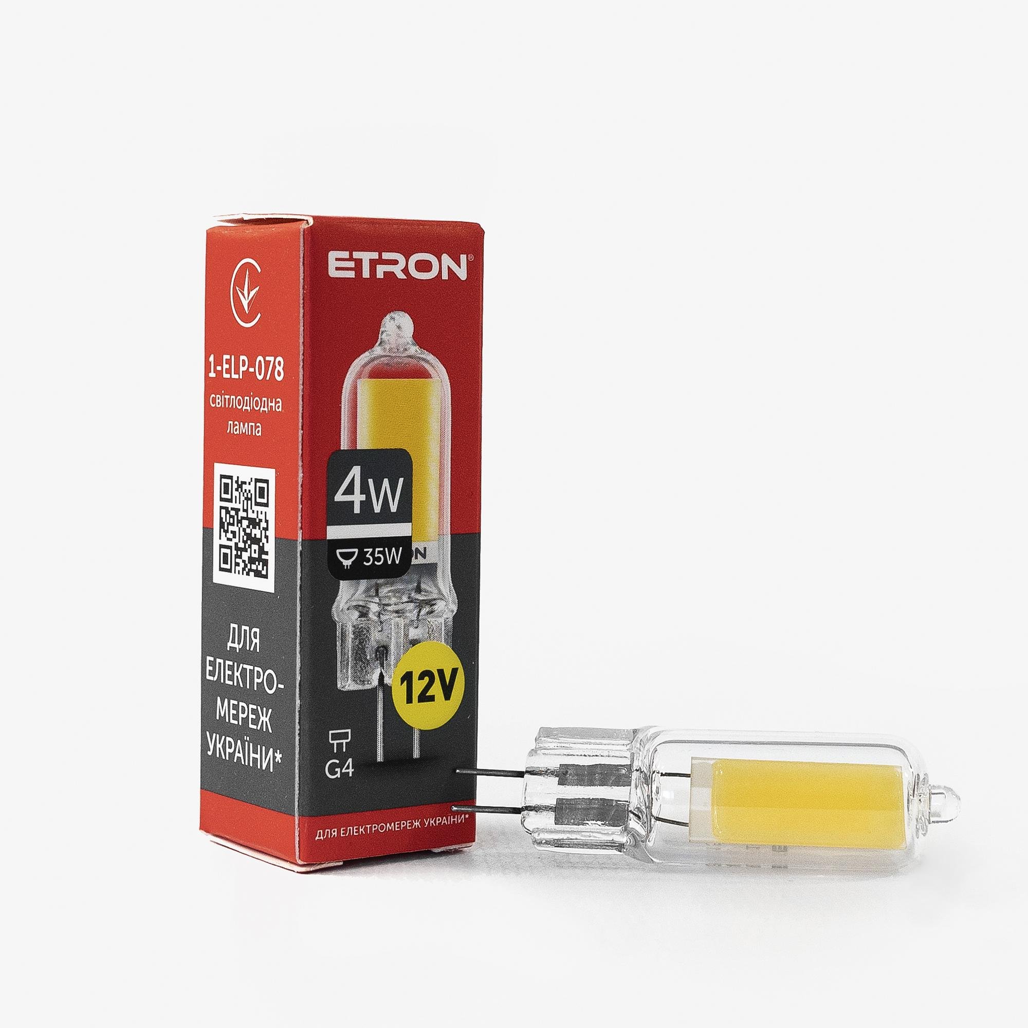 Лампа LED Etron Light 1-ELP-078 G4 Glass 4 Вт 4200 K 12 Вт