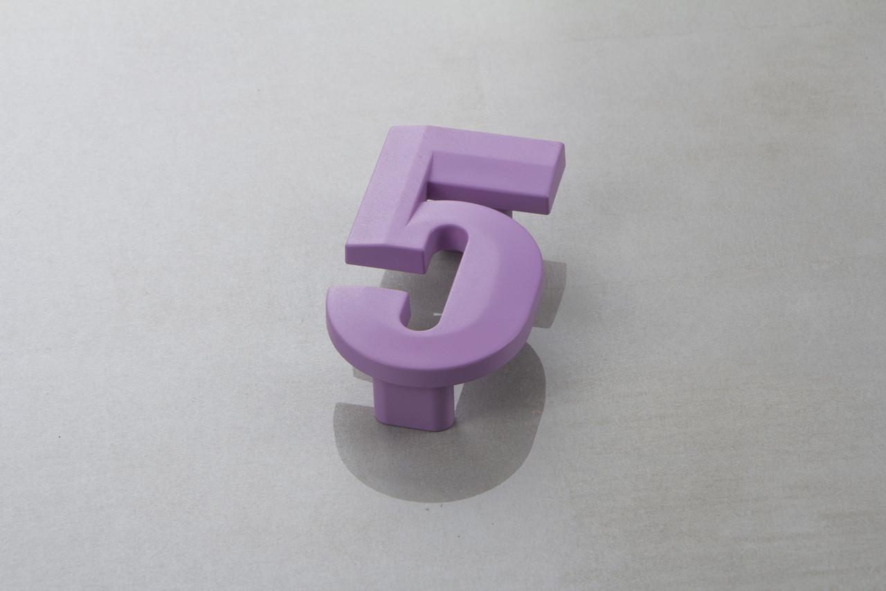 Мебельная ручка Poliplast цифра пятерка РП-5 Фиолетовый матовый (16249)