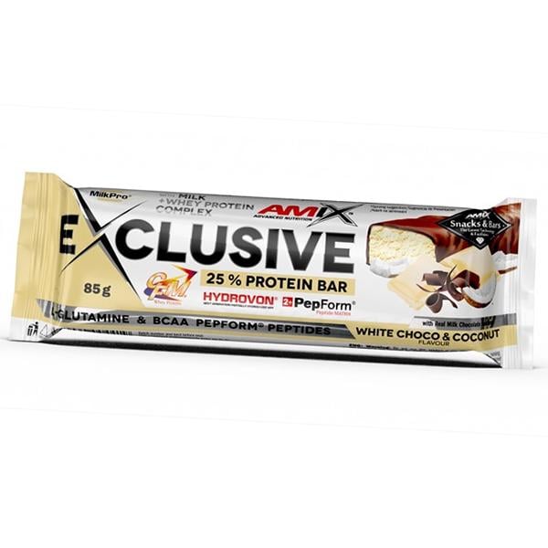 Батончик протеиновый Amix Nutrition Exclusive Protein Bar 85 г Белый шоколад-кокос (14135002)