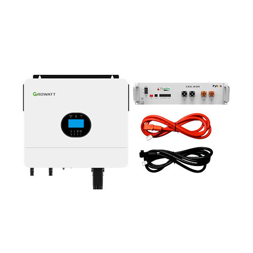 Комплект автономного энергообеспечения Growatt SPF 6000 ES Plus 6kW и Pytes E-Box 48100R 5,12kWh White (31330663)