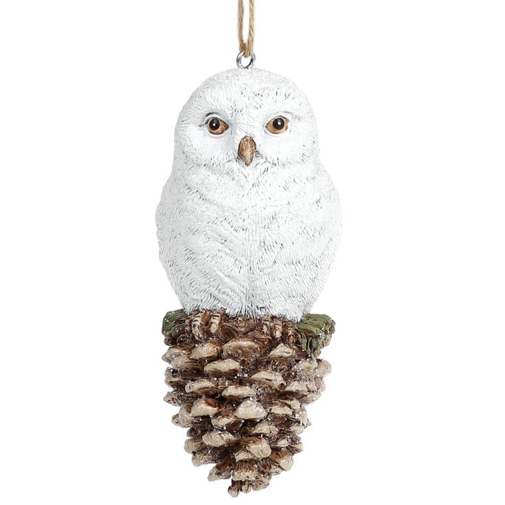 Декоративная фигурка на подвесе BonaDi Птичка Сова на шишке 12,5 см (218-879)