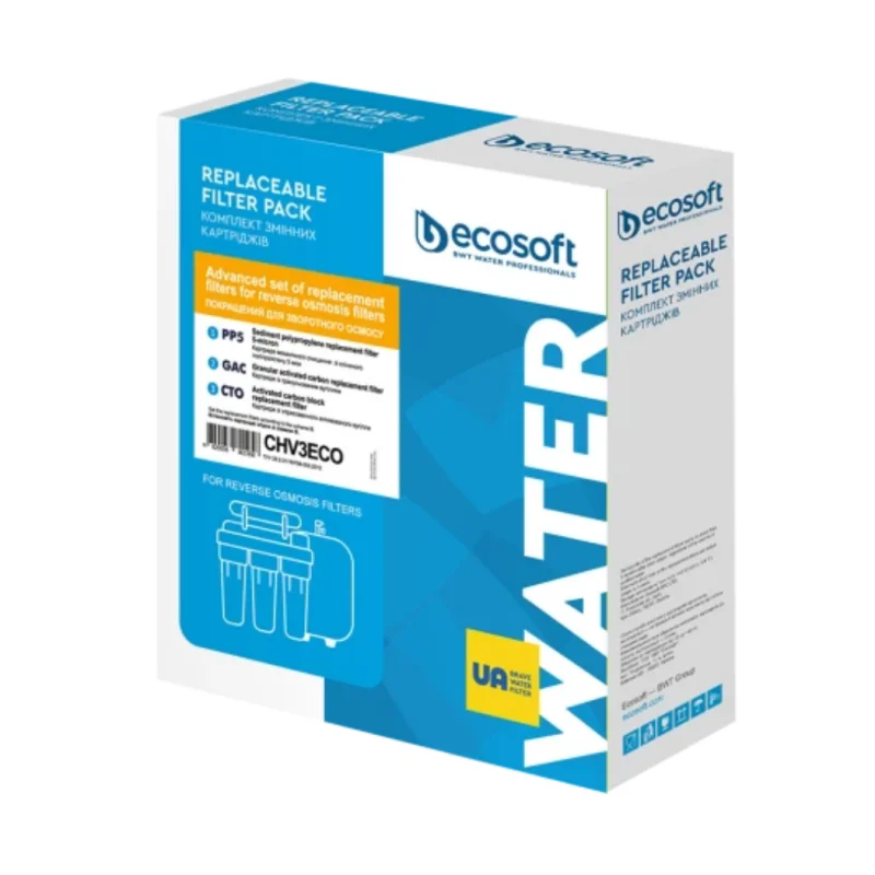 Комплект картриджів Ecosoft покращений 1-2-3 для фільтрів зворотного осмосу (М0395) - фото 3 Комплект картриджів Ecosoft покращений 1-2-3 для фільтрів зворотного осмосу (М0395) - фото 3
