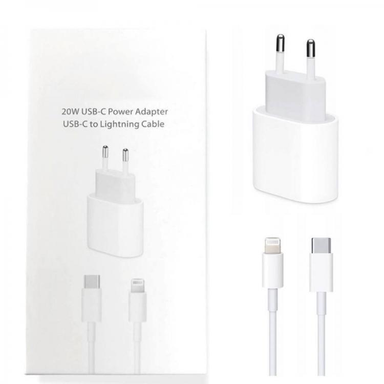 Зарядний пристрій з кабелем Lightning Type-C USB-C блок живлення 20 W (127157)