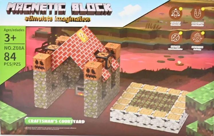 Набір блоковий магнітний Minecraft 84 елементи - фото 4 Набір блоковий магнітний Minecraft 84 елементи - фото 4