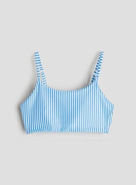 Купальный топ H&M 1208353 Полоски 158-164 см Бело-синий (8720948192092)