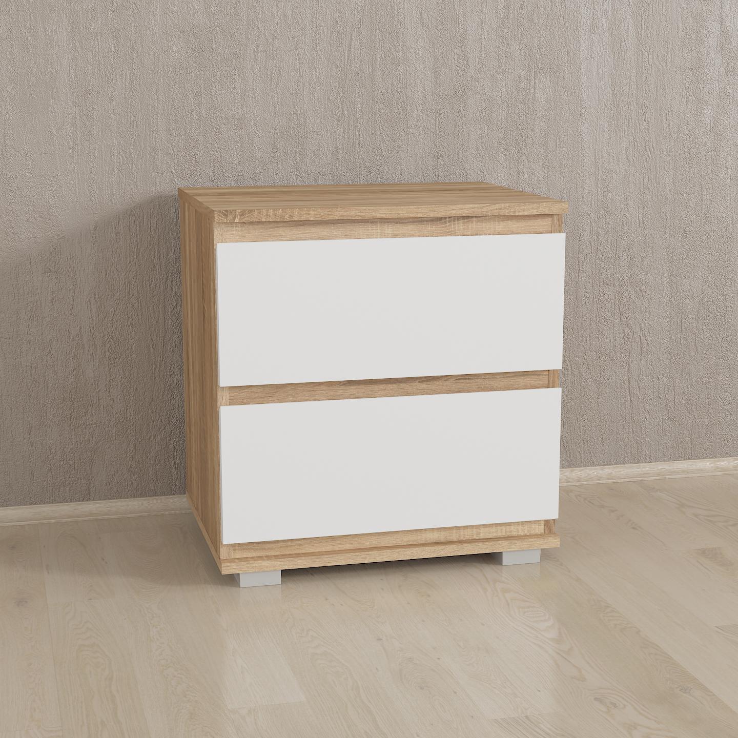 Тумба приліжкова T-02 502х390х535 мм Дуб Сонома/Білий - фото 1 Тумба приліжкова T-02 502х390х535 мм Дуб Сонома/Білий - фото 1