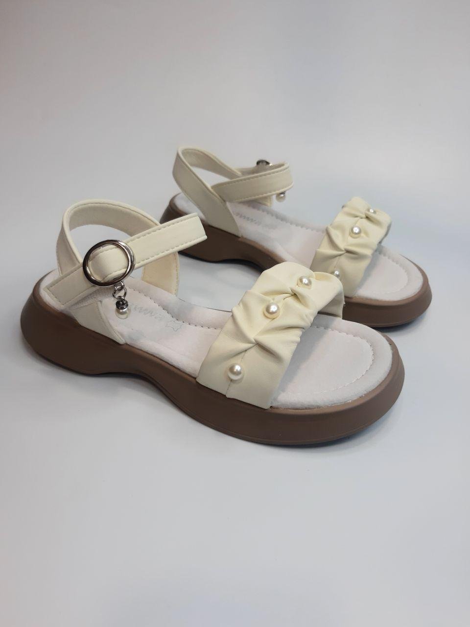 Босоножки для девочки Clibee р. 37 21,5 см Бежевый (1375 white)