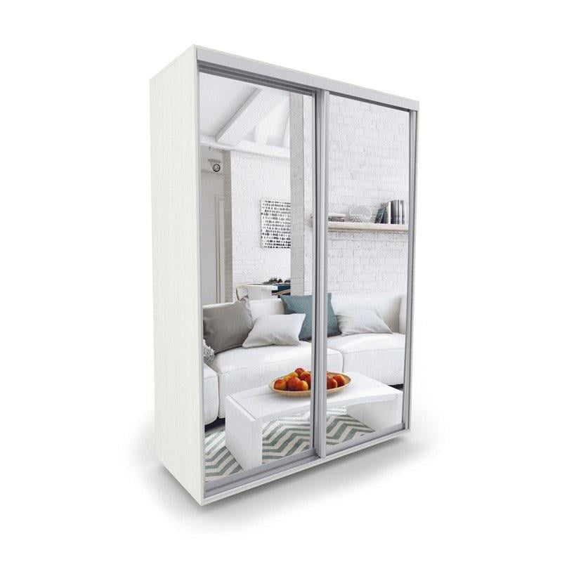 Шкаф-купе Luхe 2 двери Зеркало/Зеркало CLS-I 1300х2400х600 мм Белое дерево (10388)