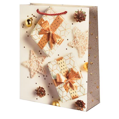 Подарочный пакет Stenson R90828-M Christmas presents 26х32х10 см (14069941)