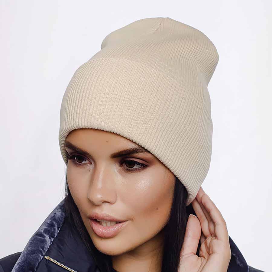 Шапка женская хлопковая Leks Швед one size Карамель