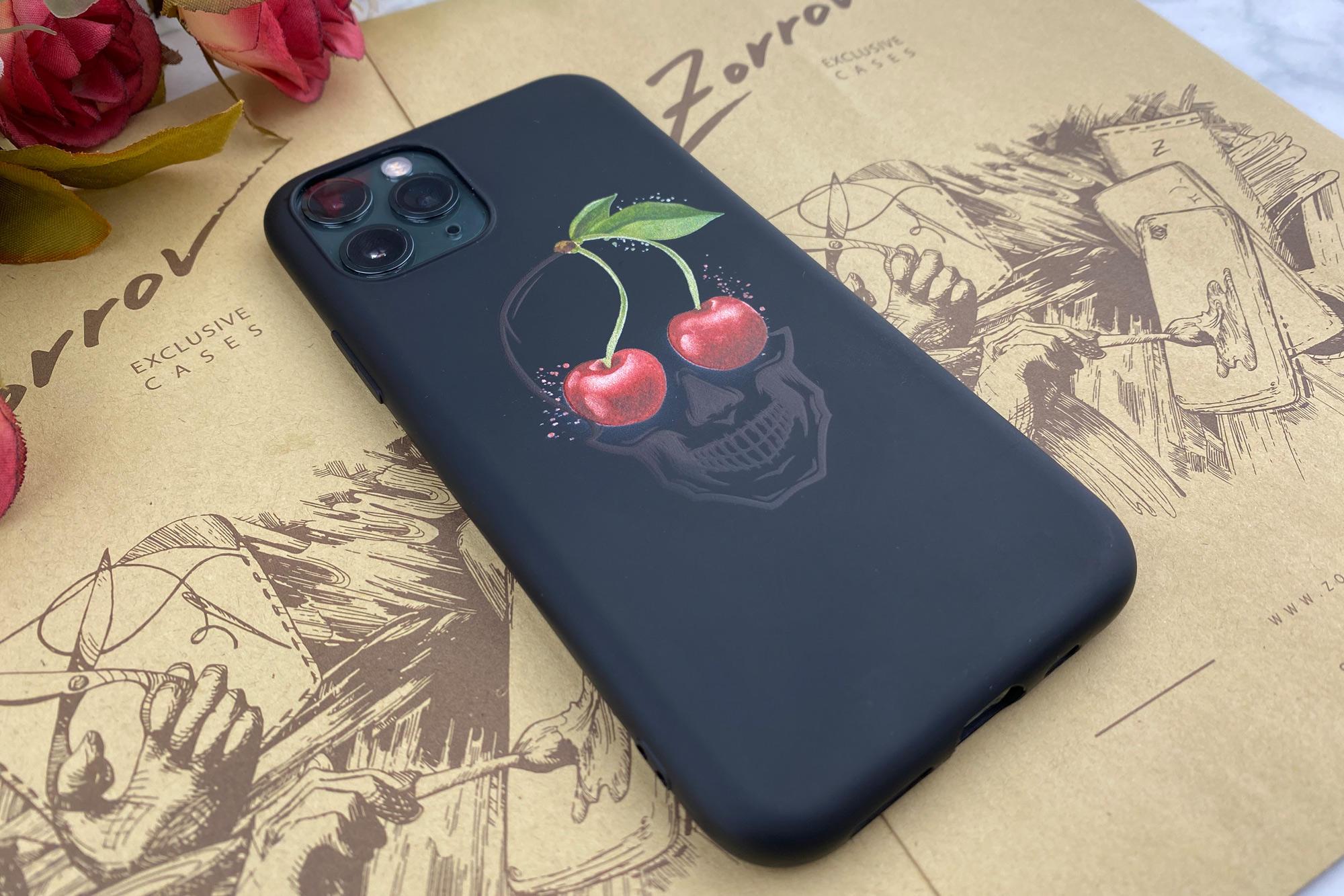 Силиконовый чехол Zorrov для Samsung Galaxy A32 - Cherry skull (15500050221123366) - фото 3