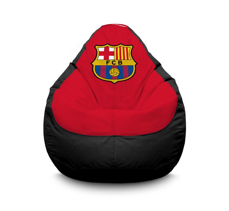 Кресло мешок iPuff Football Barcelona FC Black Оксфорд XXL 90х125 см Черный