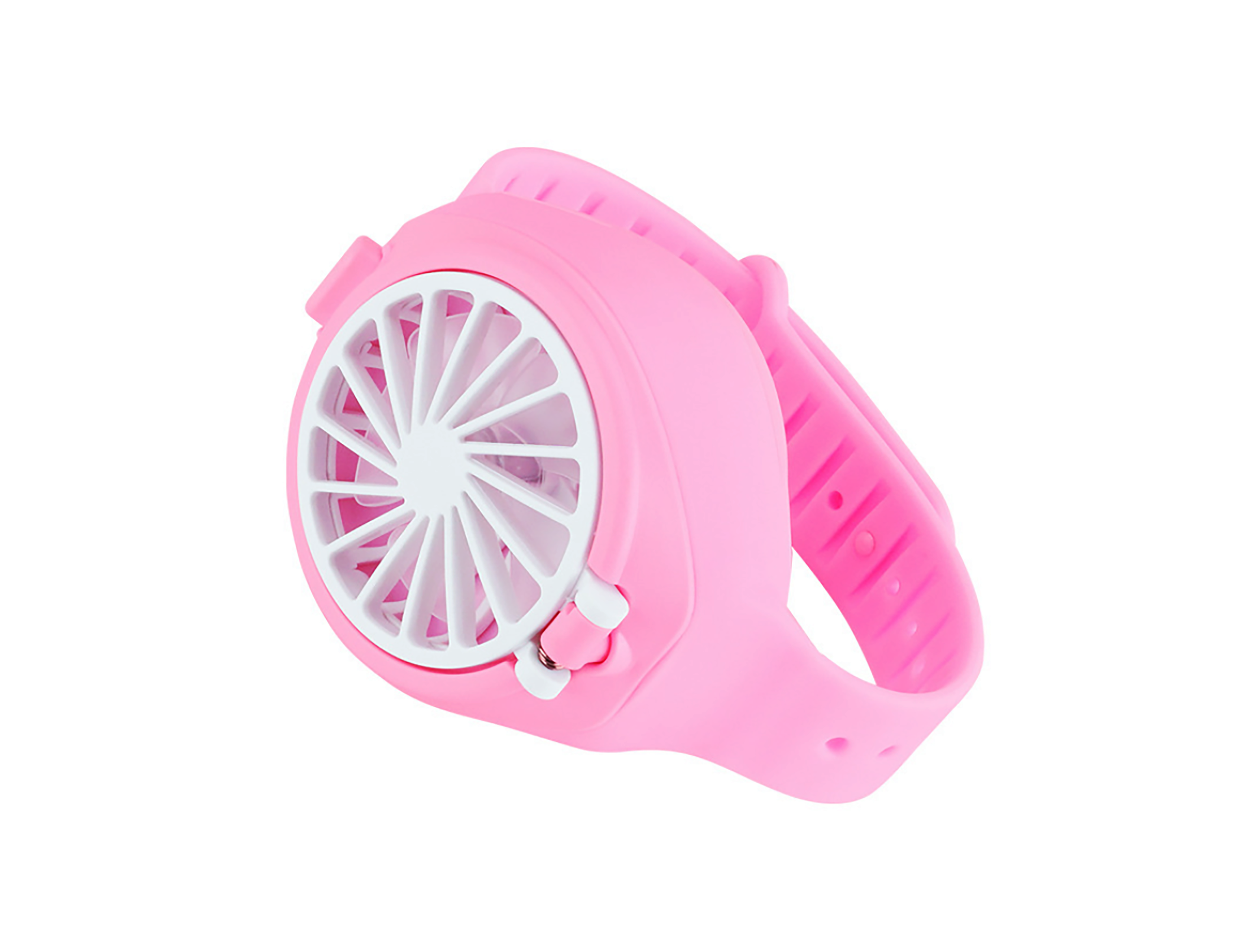 Детский мини вентилятор SUNROZ Kids Watch Fan в виде часов на руку Розовый (SUN7309)