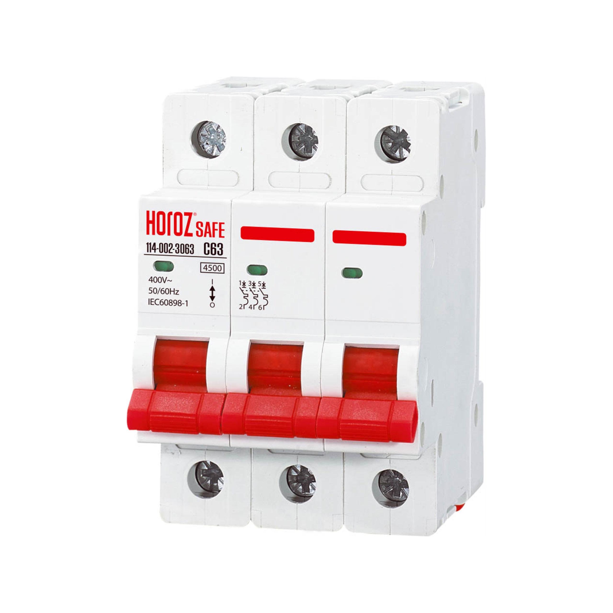 Выключатель автоматический Horoz Electric SAFE 63А 3P С