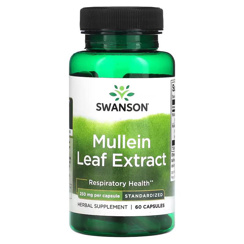 Екстракт коров’яку Swanson Mullein Leaf Extract 250 mg 60 Капсул