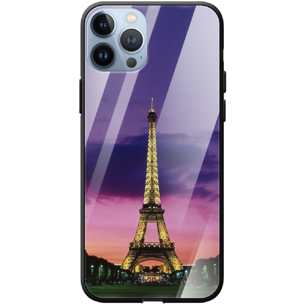 Чехол BoxFace iPhone 13 Pro Полночь в Париже Черный силикон со стеклом (43365-up964-43867)
