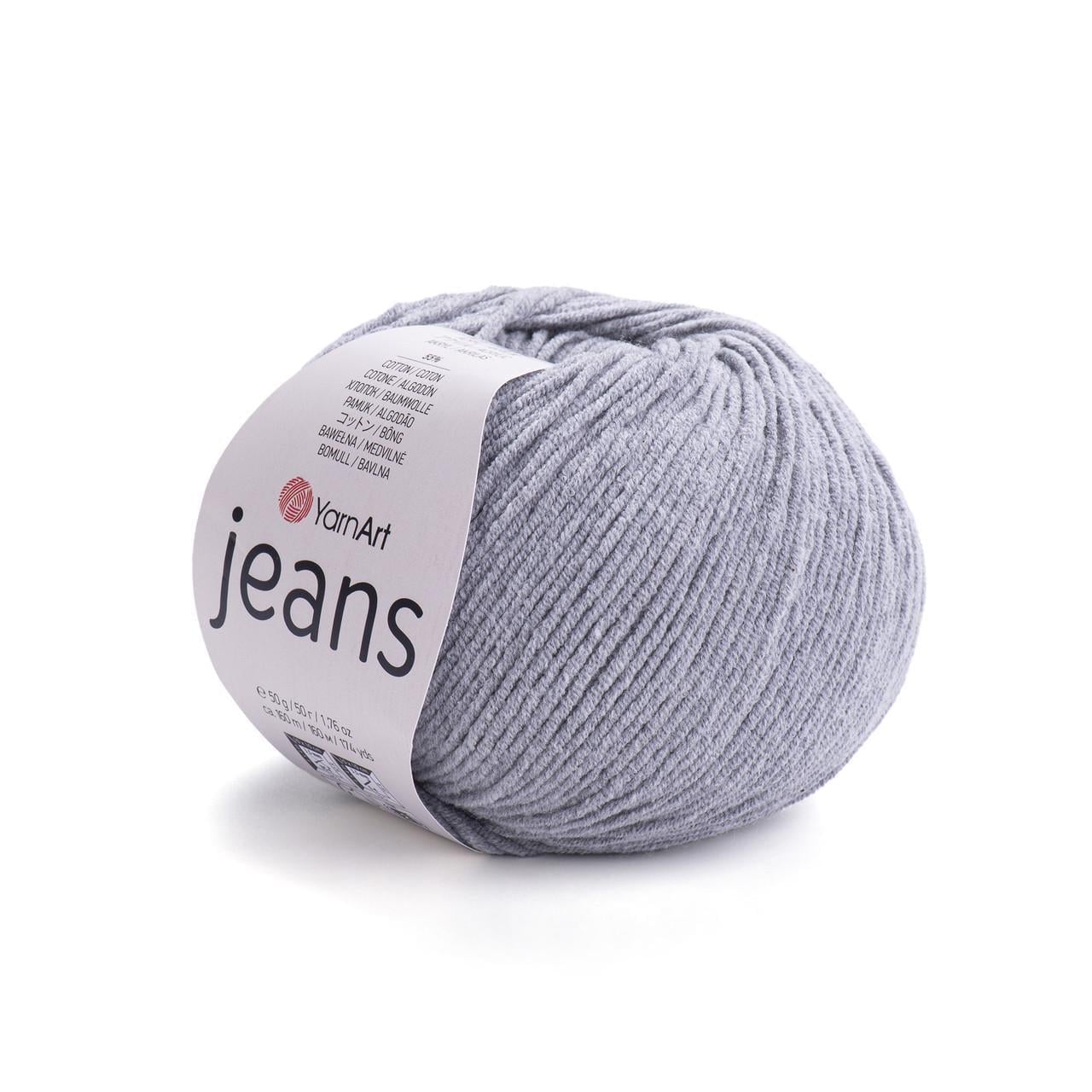 Пряжа для вязания YarnArt Jeans 50 г 160 м Серый №46 (2745673613)