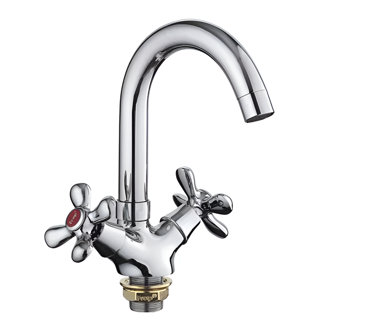 Змішувач для умивальника Frap F13731-B двовентильний алюміній Хром (24582410)