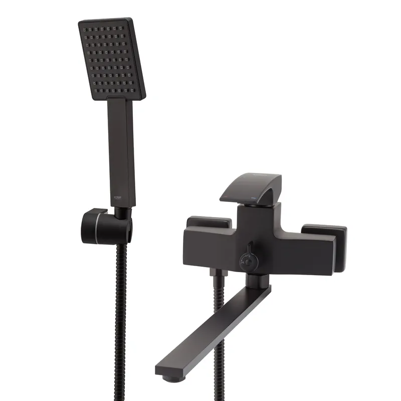 Змішувач для ванни з довгим виливом KOER KB-42007-05 Black (KR3457)