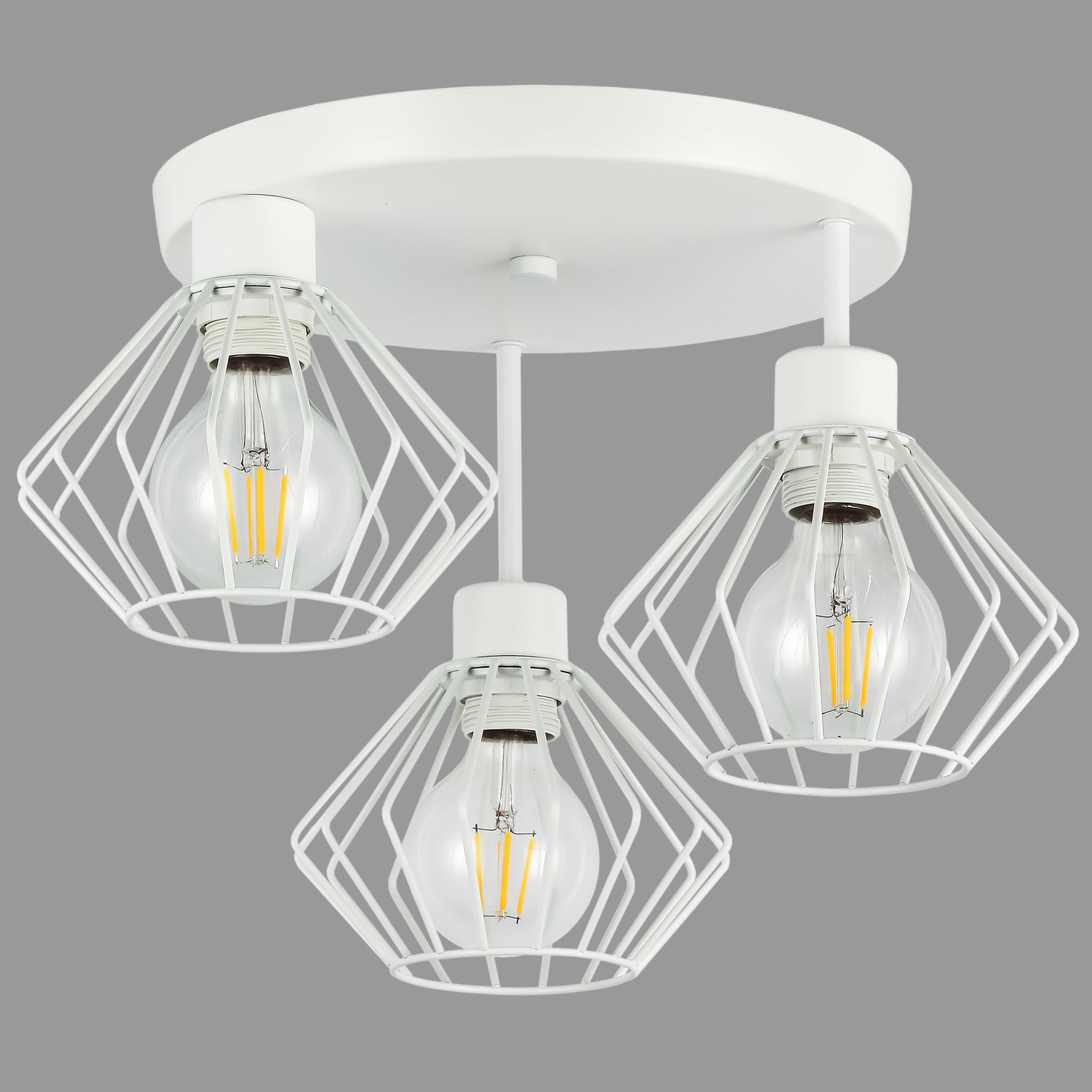 Люстра потолочная с 3 плафонами в стиле лофт Loft Trio Light (52-102-3(108) WH)