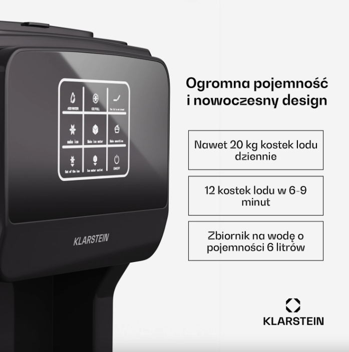 Льдогенератор KLARSTEIN ArcticBlend 3в1 до 20кг льда/6л измельчение льда и дозатор воды (10046192) - фото 2 Льдогенератор KLARSTEIN ArcticBlend 3в1 до 20кг льда/6л измельчение льда и дозатор воды (10046192) - фото 2