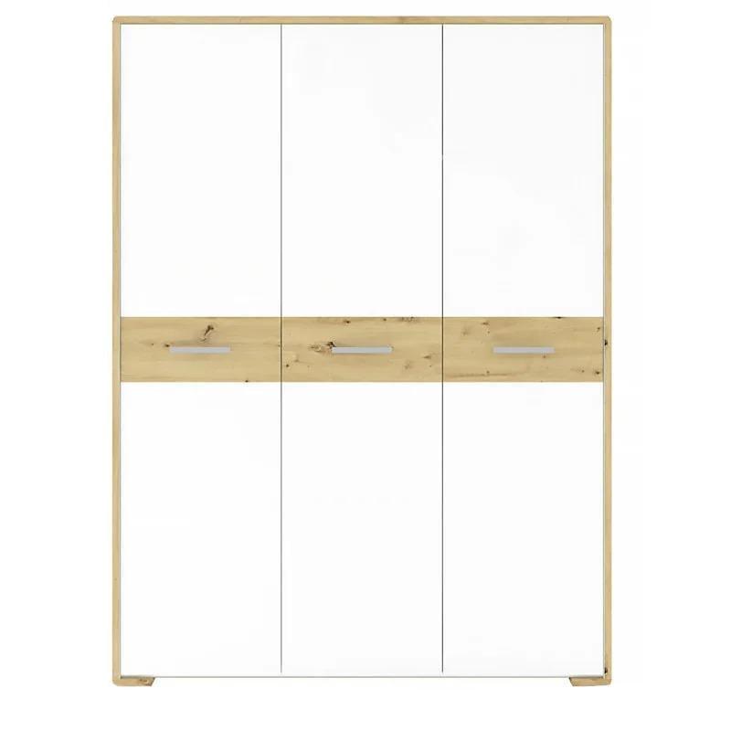 Шкаф распашной Gerbor Holding Бука SZF3D из ламинированной ДСП 1530х565х2050 мм Нимфея альба/Дуб артизан