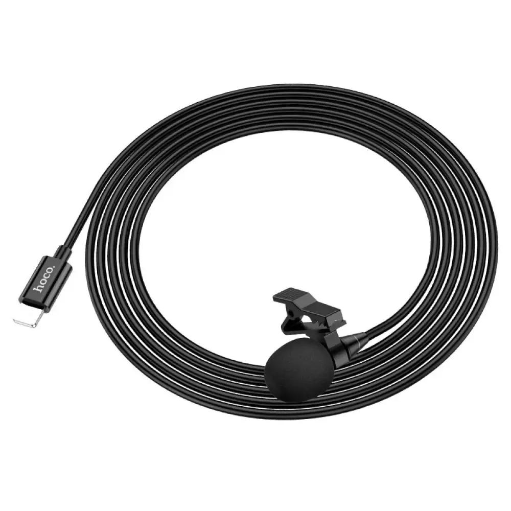 Микрофон-петличка Hoco L14 Lightning 2m Lavalier Microphone Black - фото 4