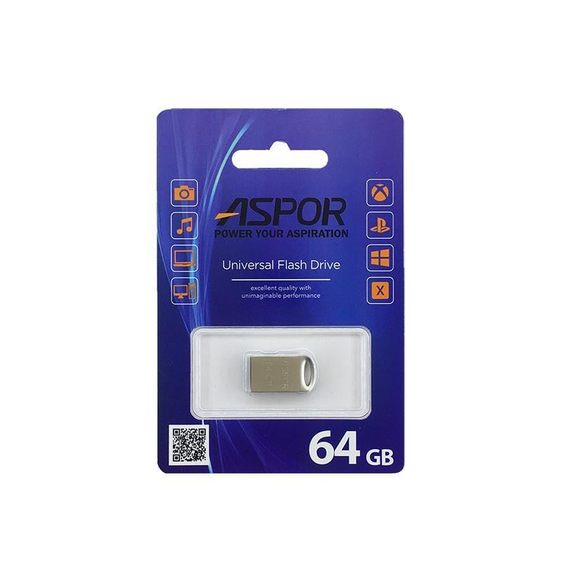 Флеш-пам'ять USB Aspor AR105 64GB Сріблястий (1858272628) - фото 2 Флеш-пам'ять USB Aspor AR105 64GB Сріблястий (1858272628) - фото 2