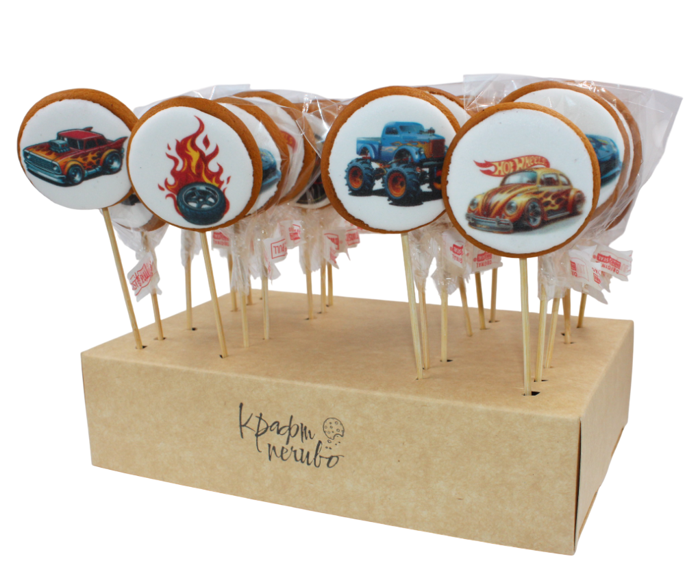 Набор пряников на палочке Крафт печиво Hot Wheels 17 г/шт. 24 шт./уп.