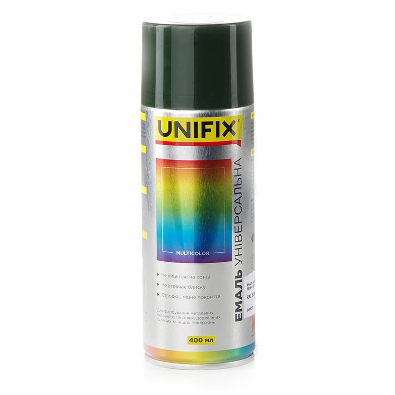 Эмаль акриловая Unifix универсальная 400 мл RAL 6005 Темно зеленый глянец (941017)