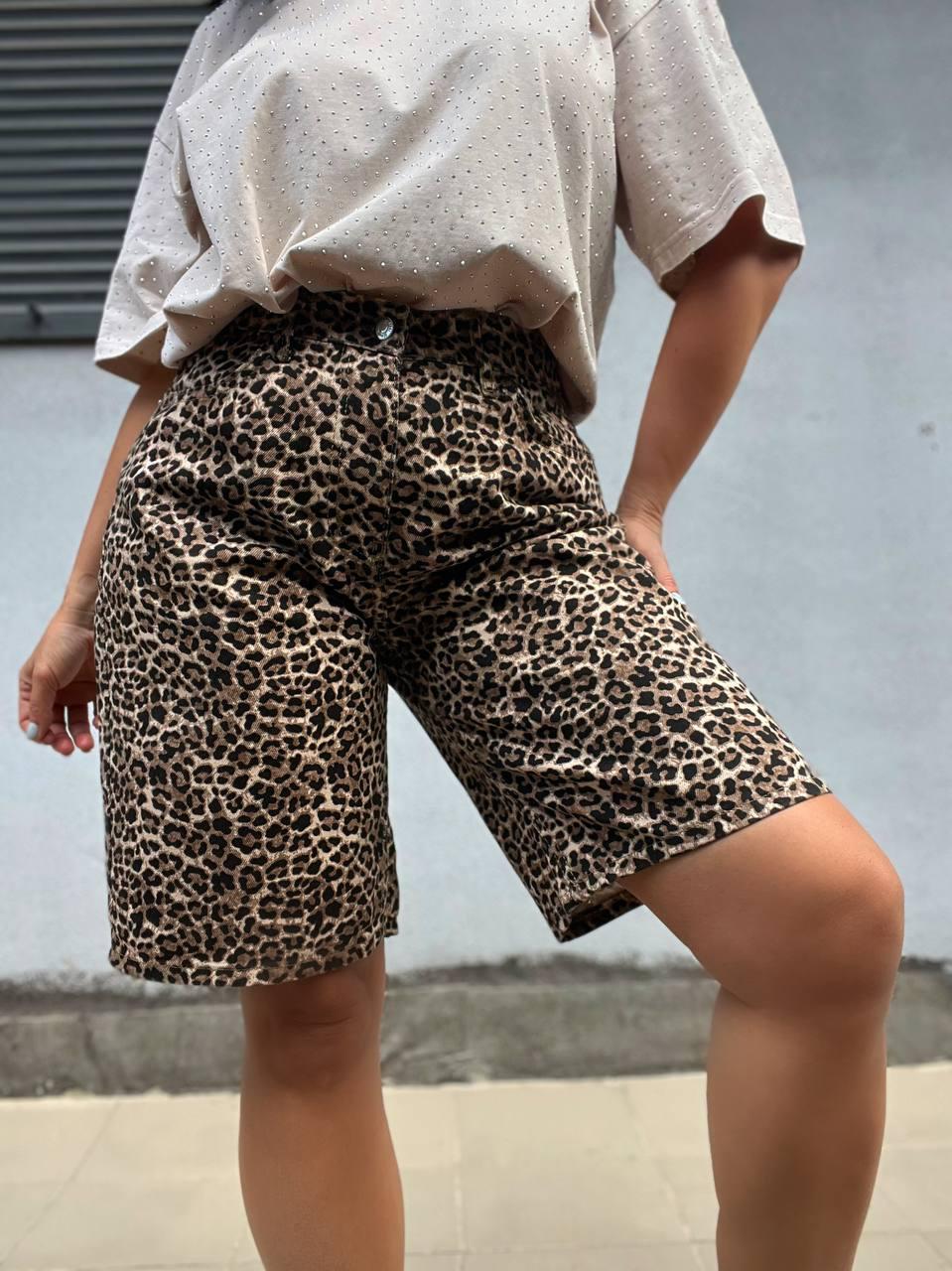 Шорты женские джинсовые X Denim 2082 Леопардовый принт Мом бермуды длина до колен р. 36 Коричневый (2251) - фото 5 Шорты женские джинсовые X Denim 2082 Леопардовый принт Мом бермуды длина до колен р. 36 Коричневый (2251) - фото 5