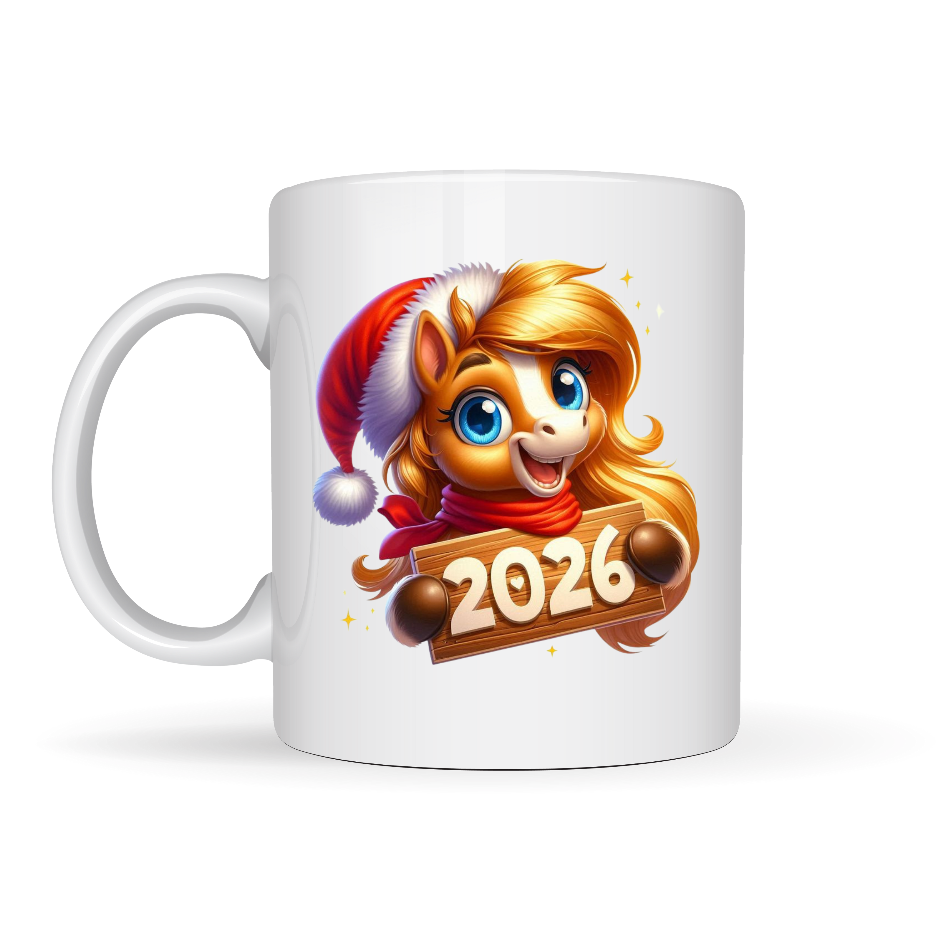 Чашка с новогодним принтом Лошадь Символ года 2026 330 мл (0013456)