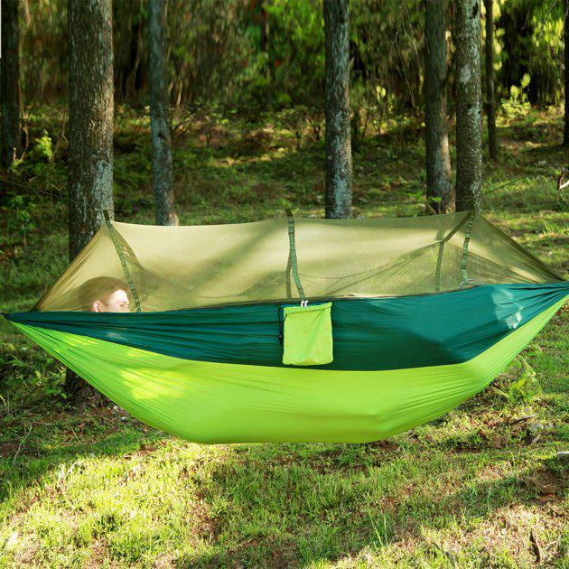 Туристичний гамак з москитною сіткою тканий UKC Hammock Net Зелений (90b48fbe) - фото 3