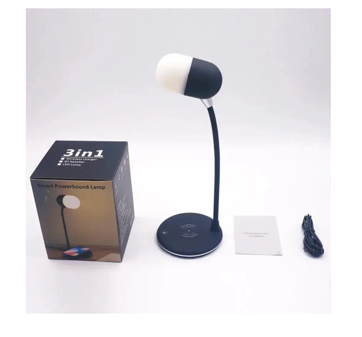 Нічник MD-088 з бездротовою зарядкою Чорний (42659-MD-088_693)