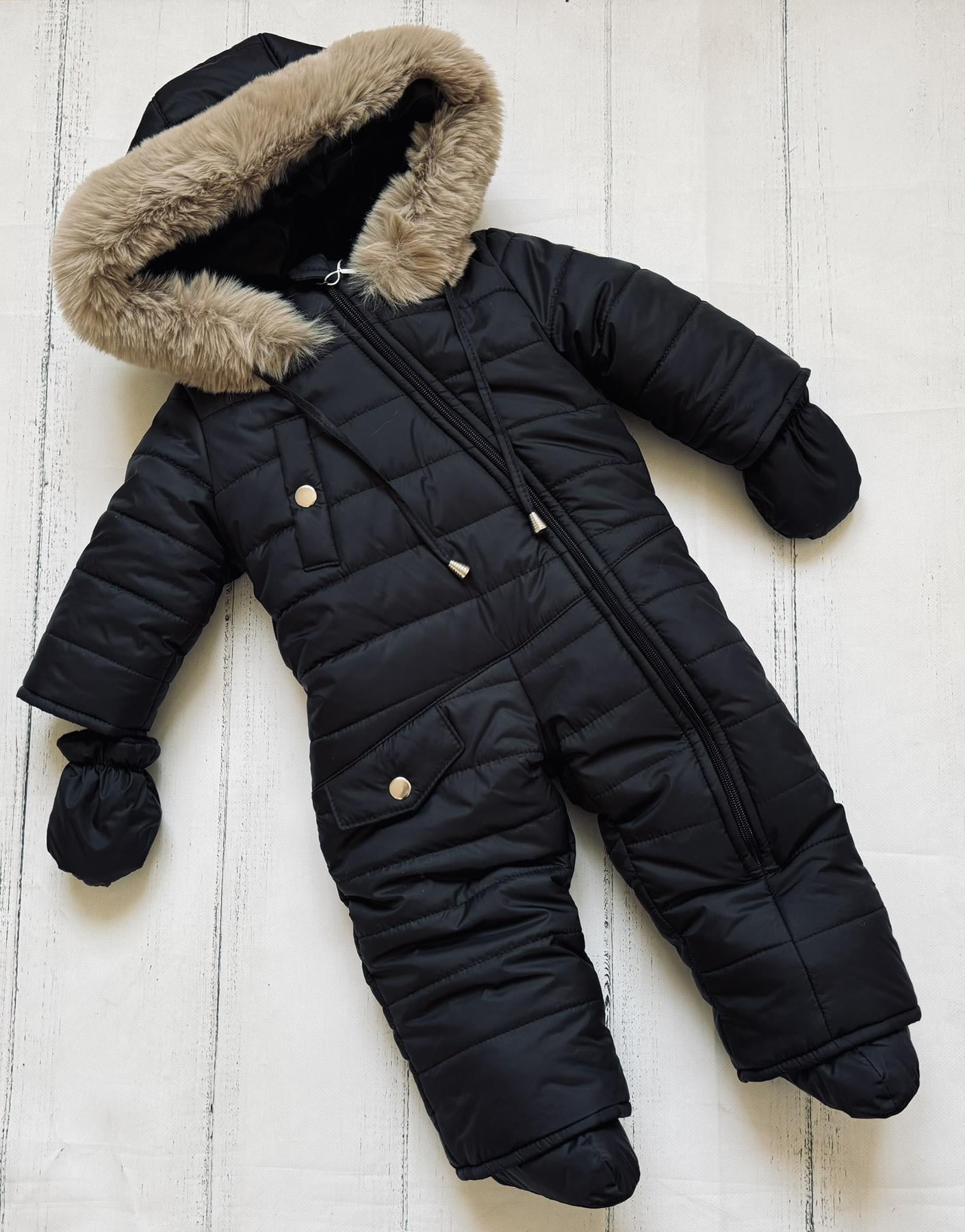 Зимовий комбінезон для хлопчика 80 см Чорний (D-8449-80ч)