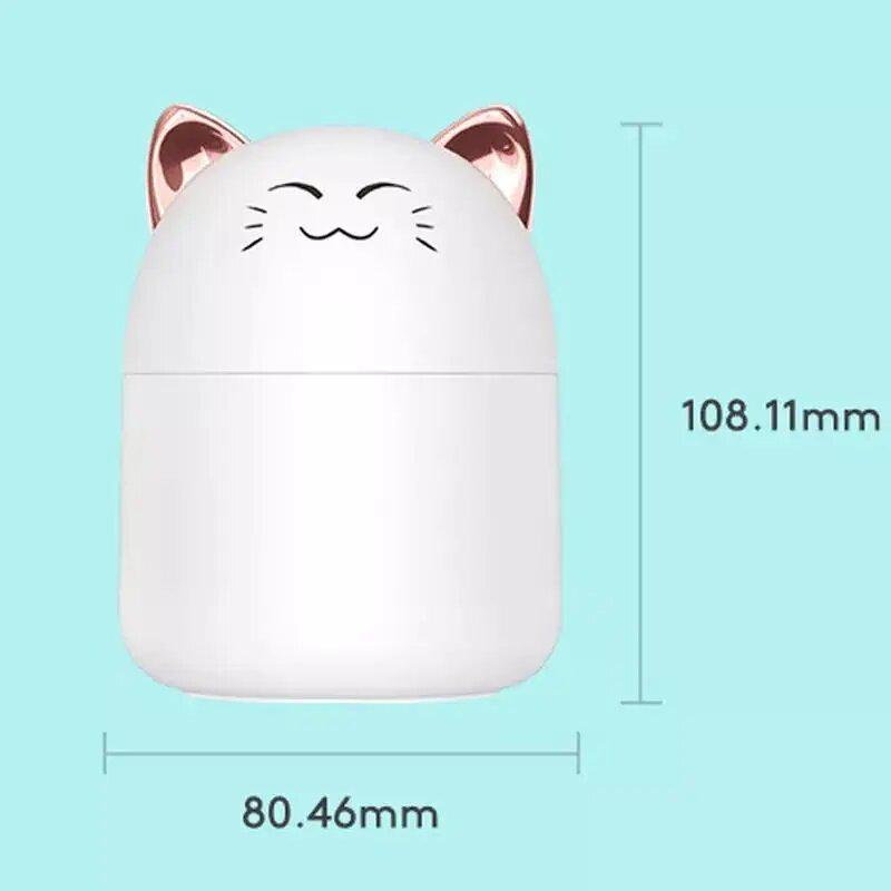 Увлажнитель воздуха ночник cat smile Humidifier с LED подсветкой rose - фото 2