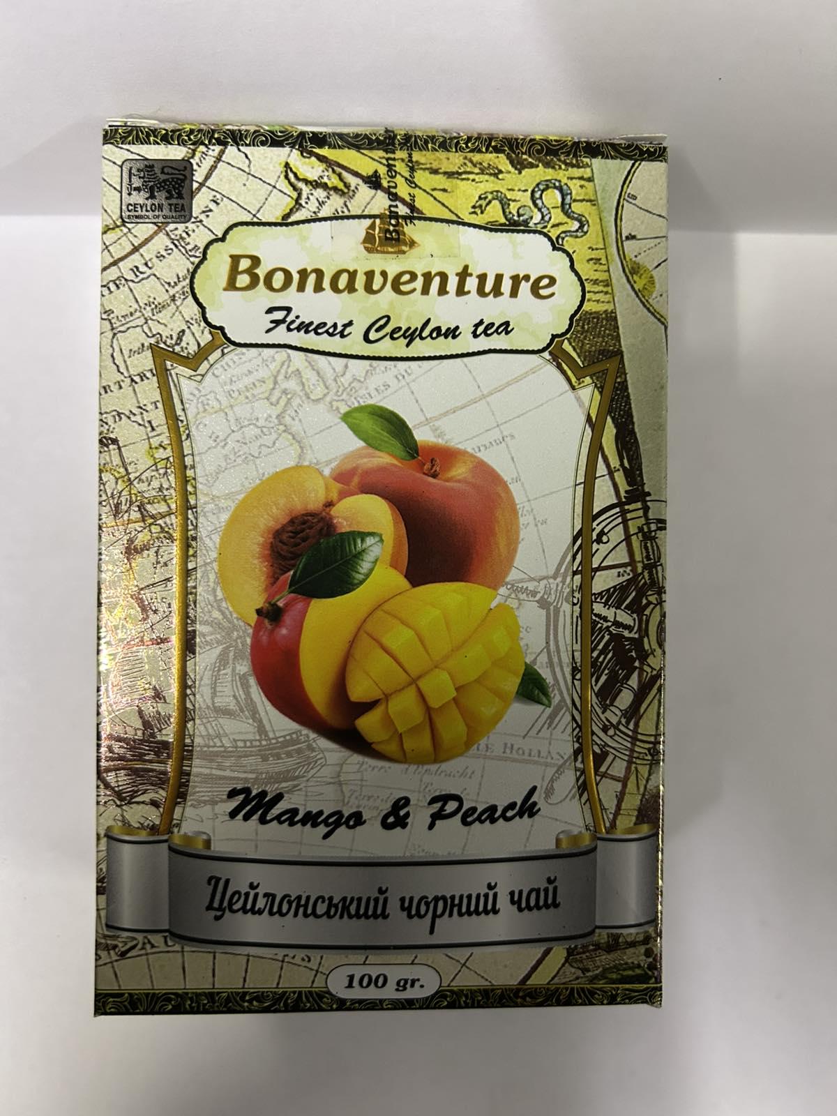 Чай чорний Bonaventure Mango and Peach Манго і Персик 100 г