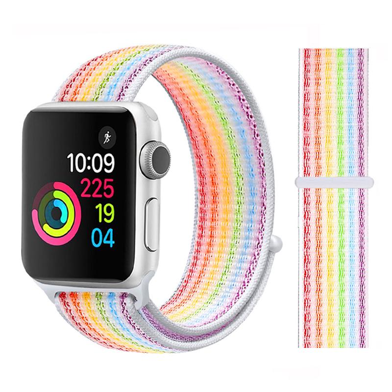 Ремешок нейлоновый Sport Loop Band для Apple Watch 42/44/45 мм Series SE/7/6/5/4/3/2/1 №20 Seven color - фото 2