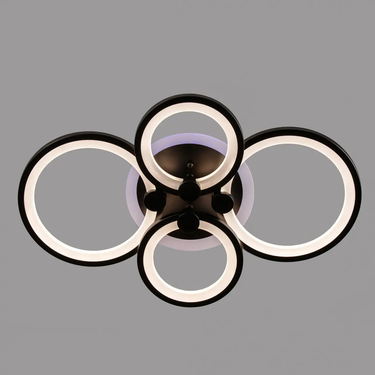 Люстра светодиодная 3000 К-6000К Svet SY-5332/2+2 RGB с димером и RGB-подсветкой корпуса 108+20W Чорный (15342565)