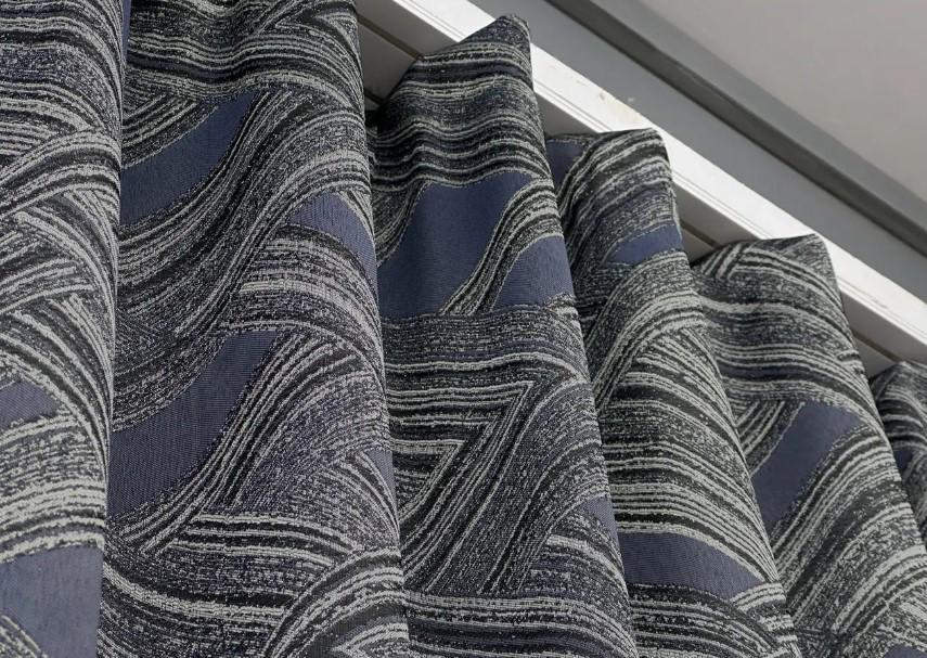 Штори Mystery жакард 1,5х2,9 м 2 шт. Сірий/Темно-синій (1627ш) - фото 6 Штори Mystery жакард 1,5х2,9 м 2 шт. Сірий/Темно-синій (1627ш) - фото 6