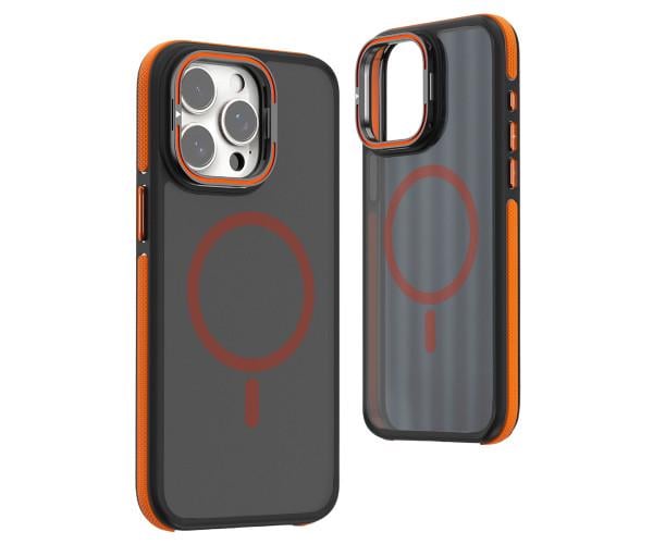 Матовый чехол - накладка Dual Color Camera Stand для iPhone 16 Pro Max Оранжевый