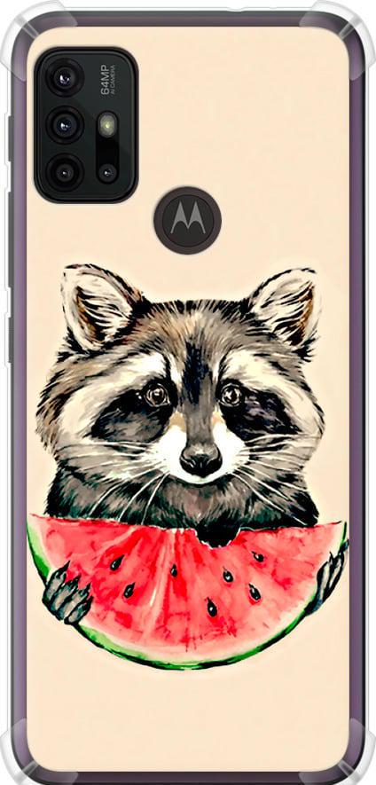 Чехол на Motorola Moto G10 Енотик с арбузом (4605sp-2319-42517)