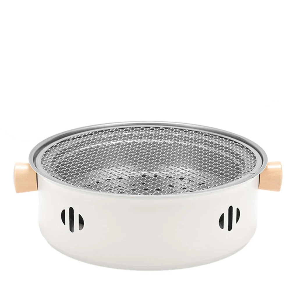 Гриль для барбекю бездымный для мяса/рыбы и овощей портативный с металлической решеткой 30x30x11,5 см (opt-104752)