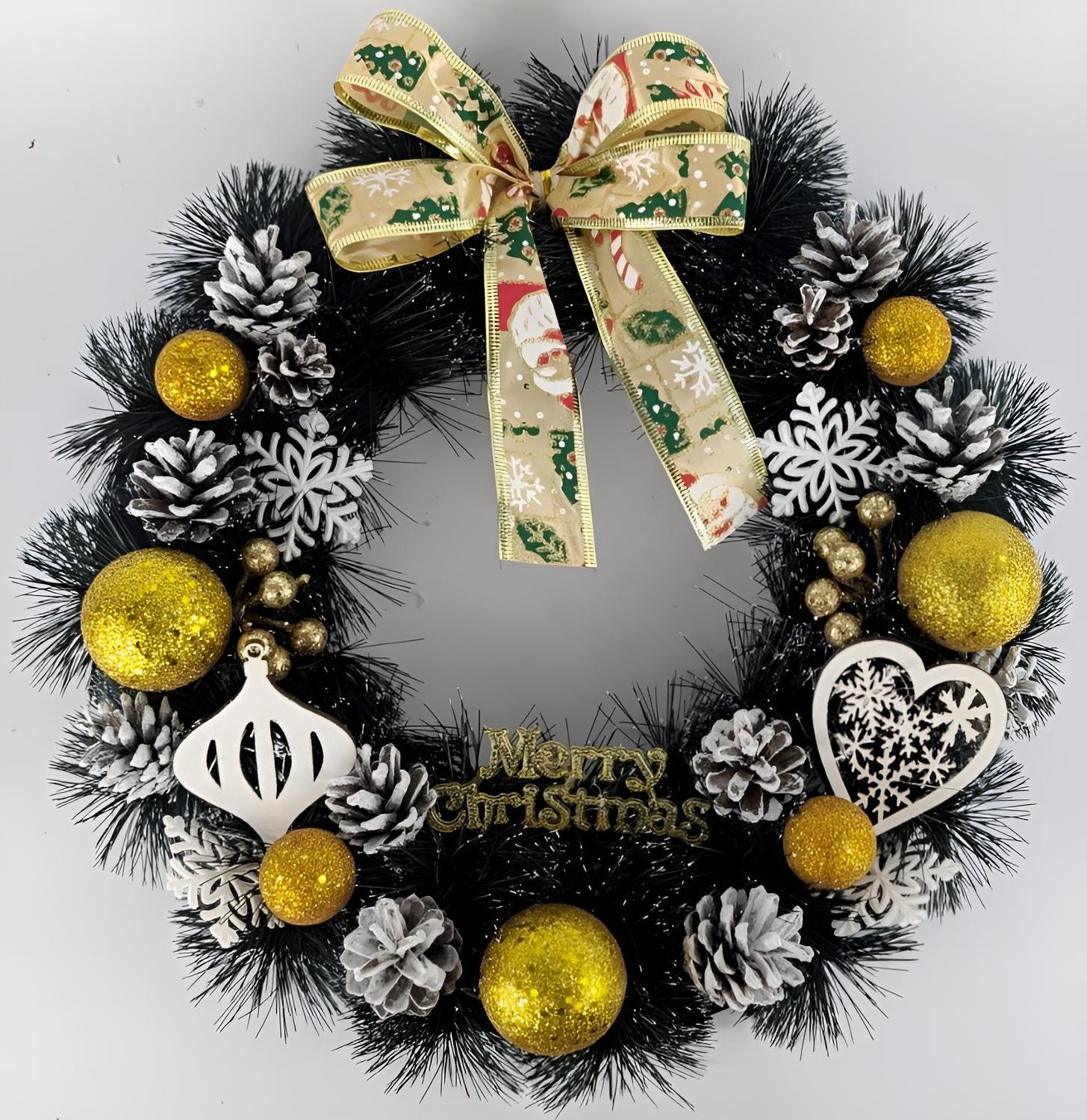 Венок новогодний Зимнее Золото 40 см (29954673) Венок новогодний Зимнее Золото 40 см (29954673)