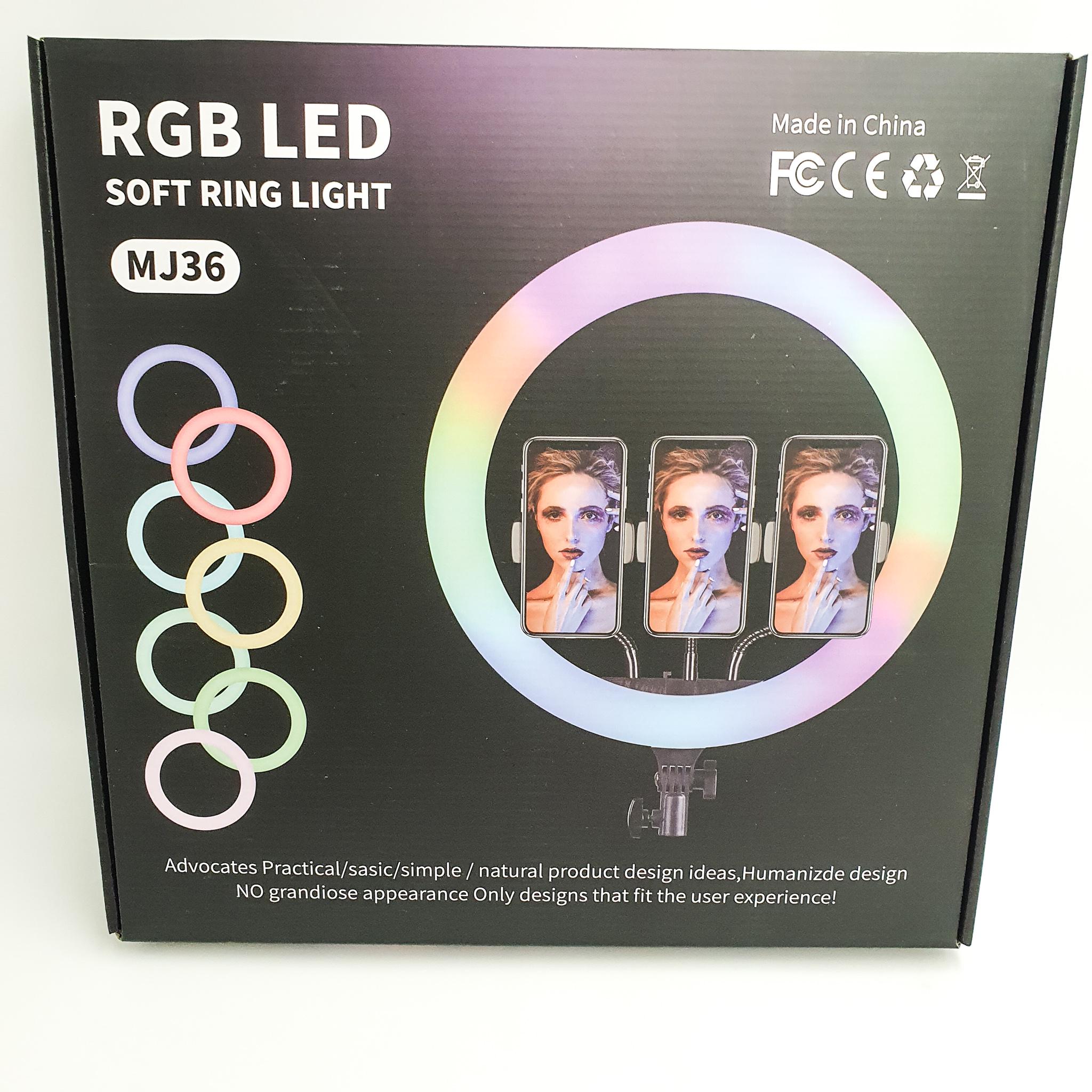 Кольцевая LED лампа с пультом 36см RGB 8 цветов кольцевой свет RING LIGHT MJ36 - фото 12